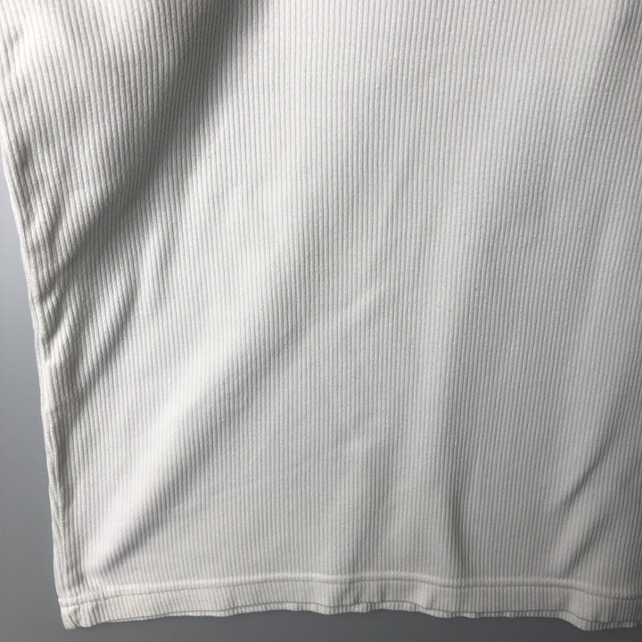 Ralph Lauren CHAPS Ribbed Short-Sleeve V-Neck T-Shirt, Men's Size S (approx.) cotton white type Vintage Second Hand