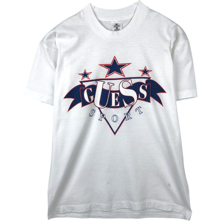 ~90'S Guess Short-Sleeve Printed T-Shirt, Men's Size L (Equivalent), Vintage cotton white type Vintage Second Hand