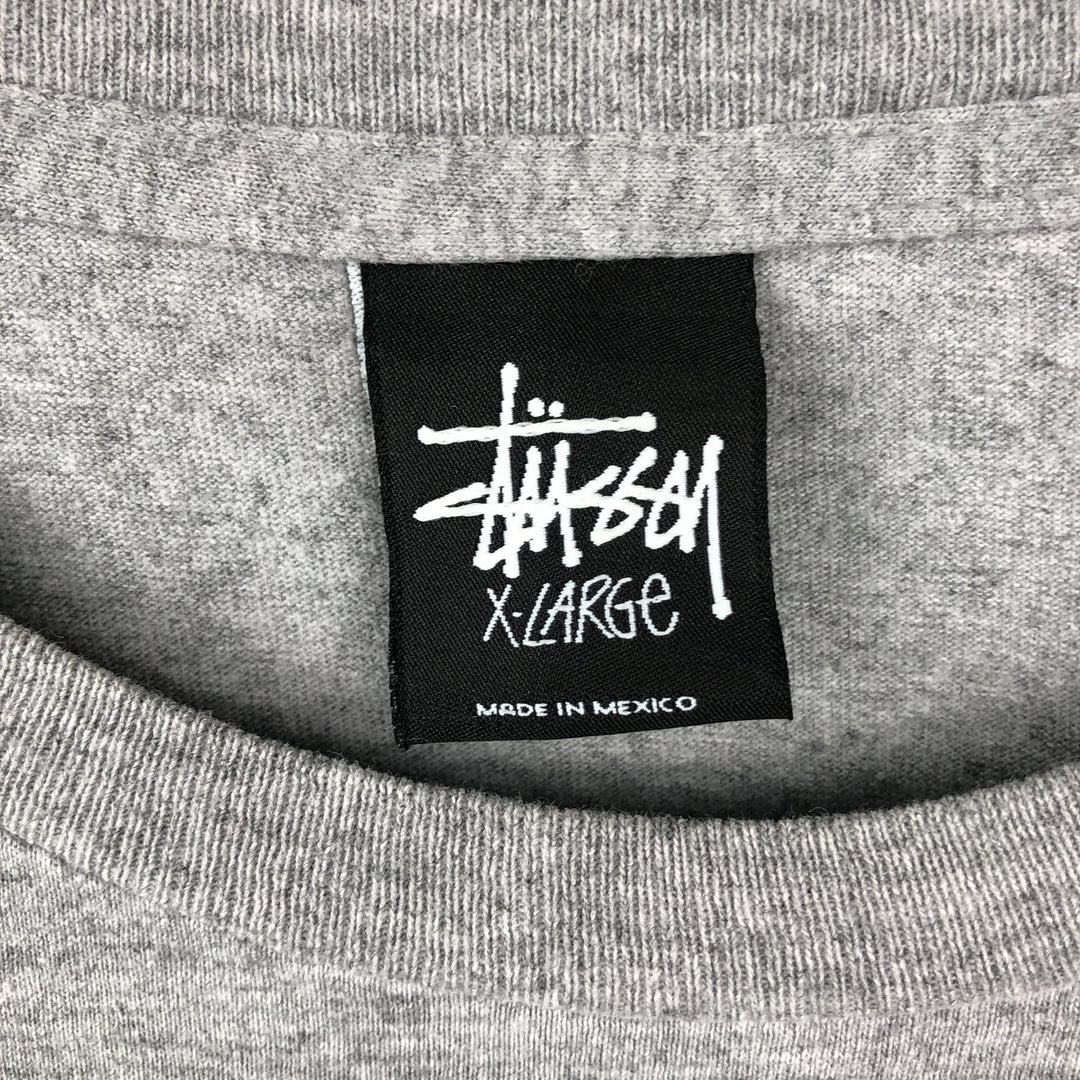 STUSSY surf skate T-shirt for men, size XL cotton gray type Vintage Second Hand