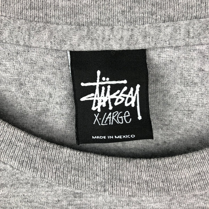 STUSSY surf skate T-shirt for men, size XL cotton gray type Vintage Second Hand