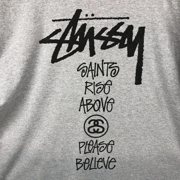 STUSSY surf skate T-shirt for men, size XL cotton gray type Vintage Second Hand