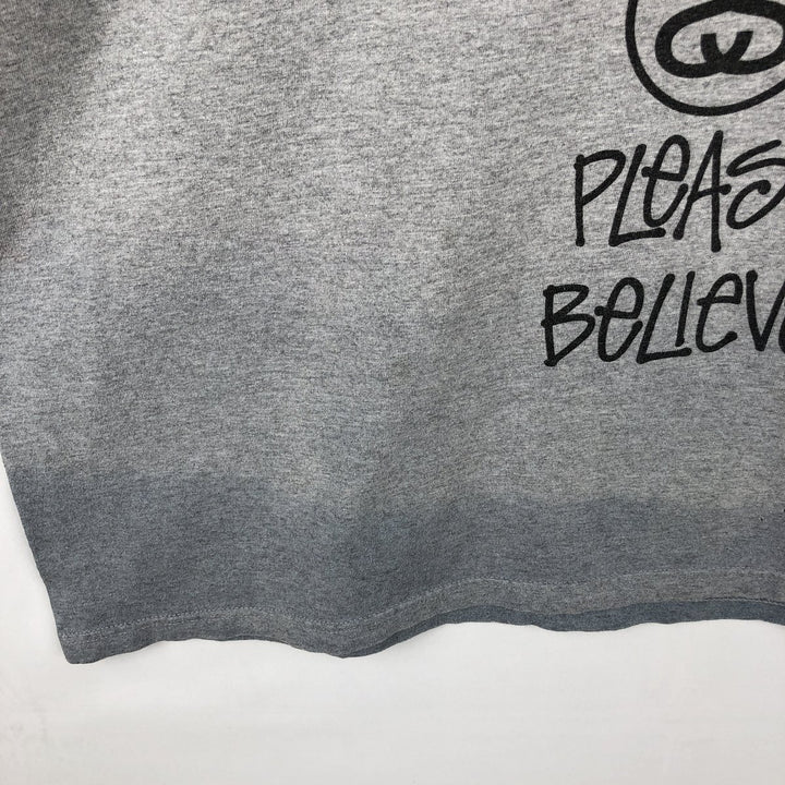 STUSSY surf skate T-shirt for men, size XL cotton gray type Vintage Second Hand