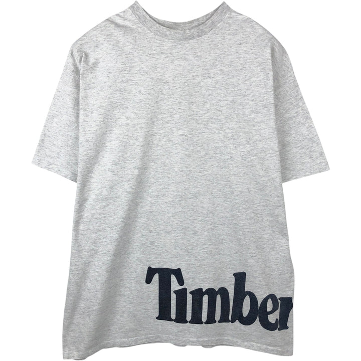 90s-00'S Timberland WEATHERGEAR Short-Sleeve Logo T-Shirt, Made in USA, Men's Size XL (approx.) cotton gray type Vintage Second Hand