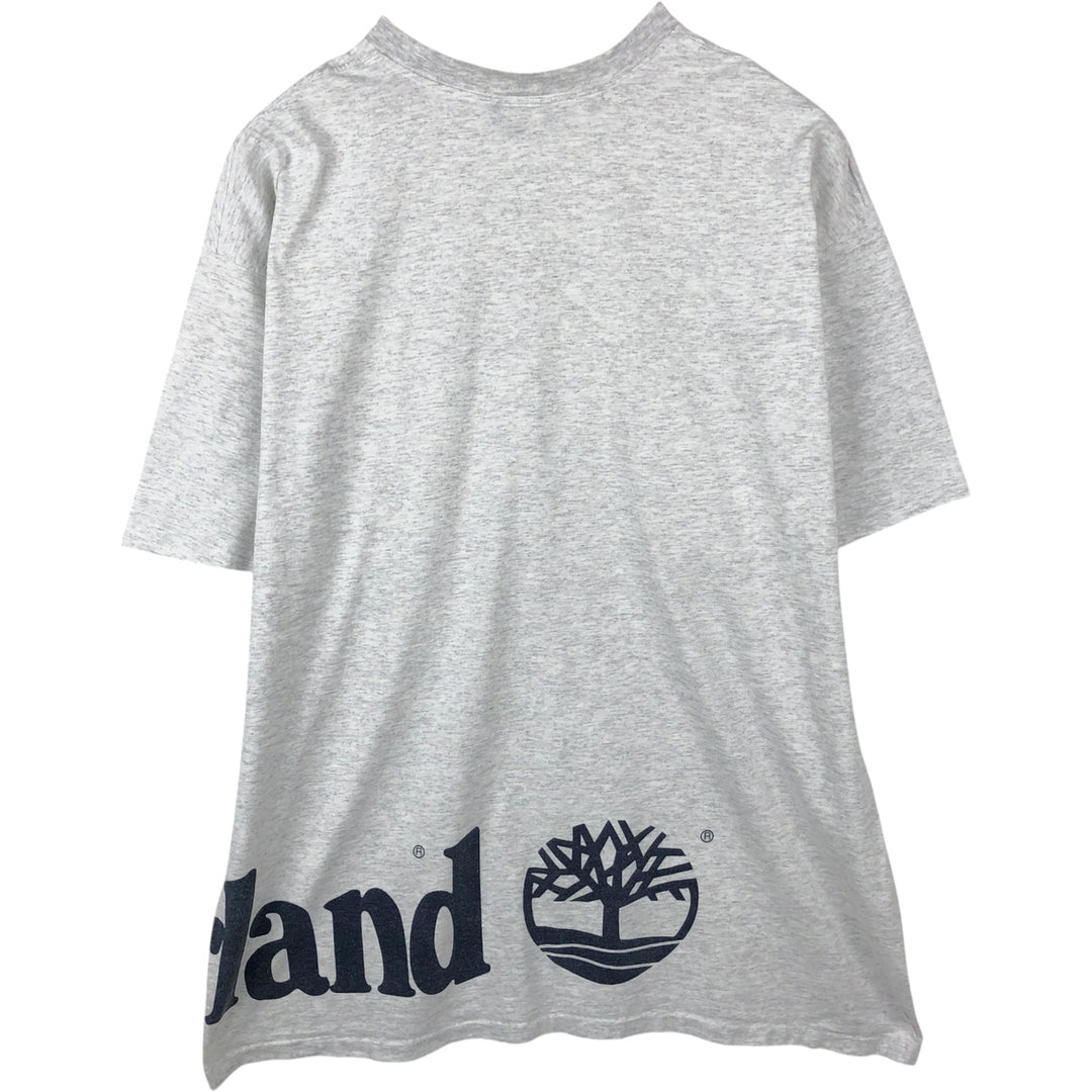 90s-00'S Timberland WEATHERGEAR Short-Sleeve Logo T-Shirt, Made in USA, Men's Size XL (approx.) cotton gray type Vintage Second Hand