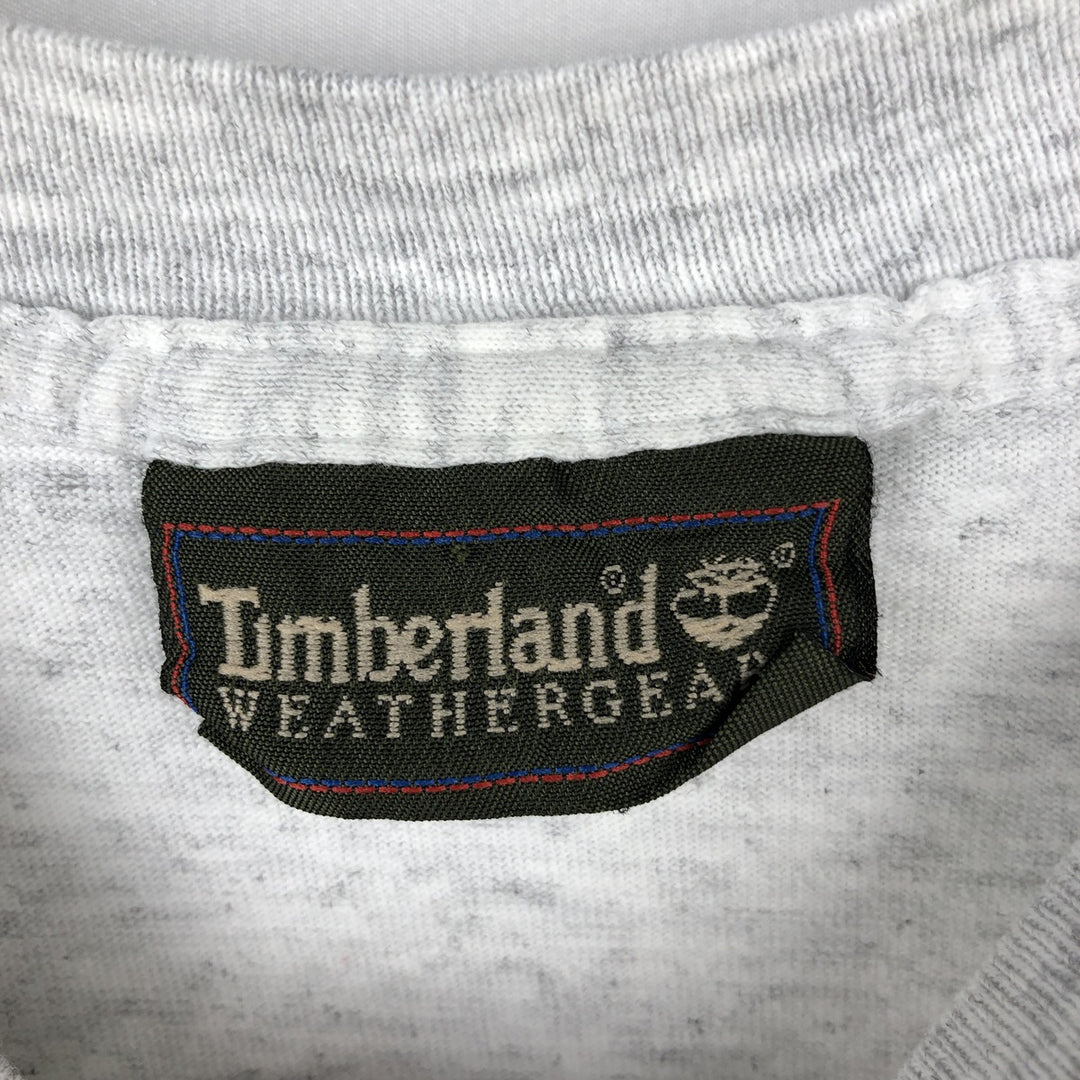 90s-00'S Timberland WEATHERGEAR Short-Sleeve Logo T-Shirt, Made in USA, Men's Size XL (approx.) cotton gray type Vintage Second Hand