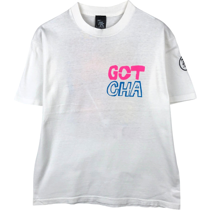 90'S GOTCHA surf/skate t-shirt, made in USA, men's size L (approx.) cotton white type Vintage Second Hand