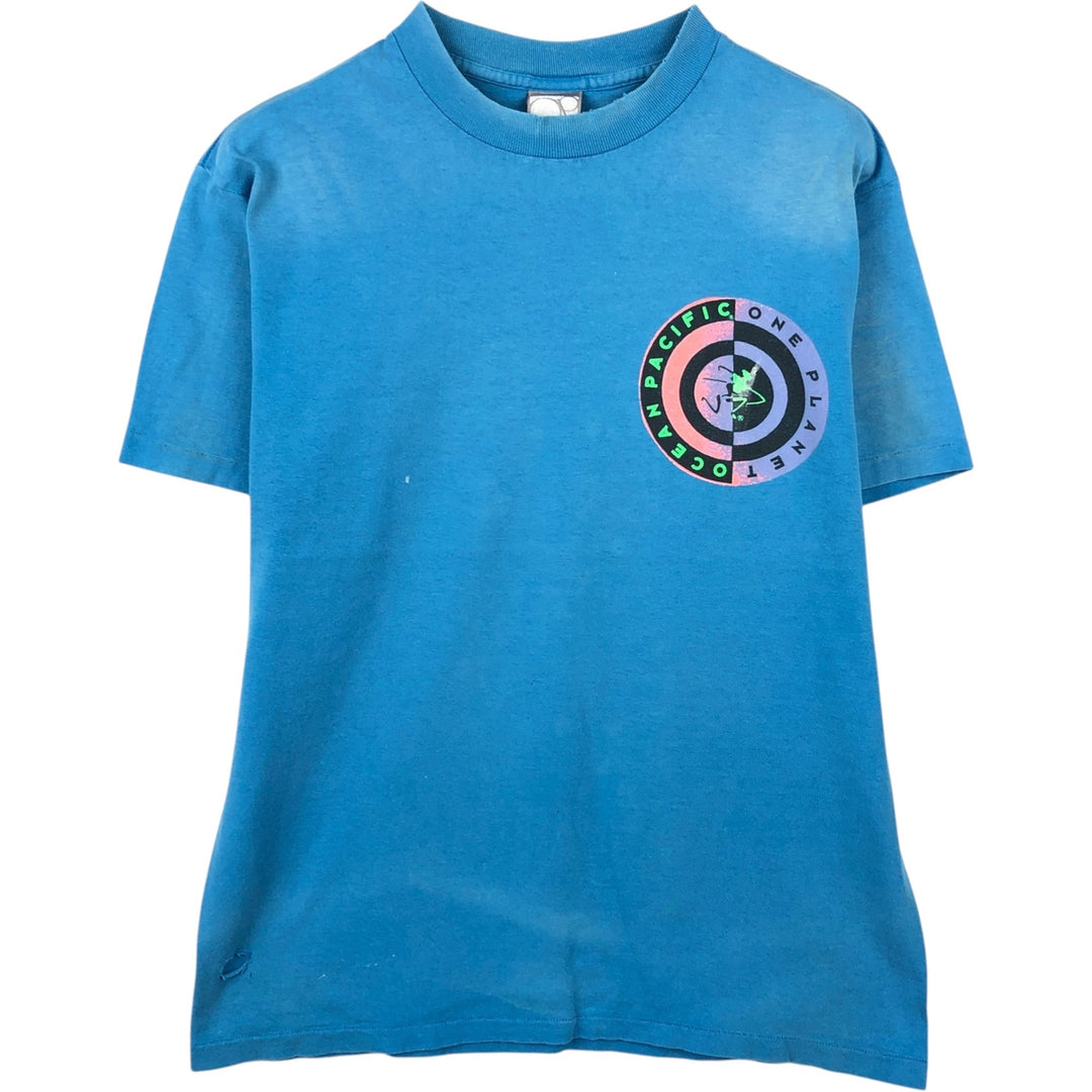 80s-90'S Ocean Pacific surf/skate t-shirt, made in USA, men's size M equivalent, vintage. cotton Blue type light blue Vintage Second Hand