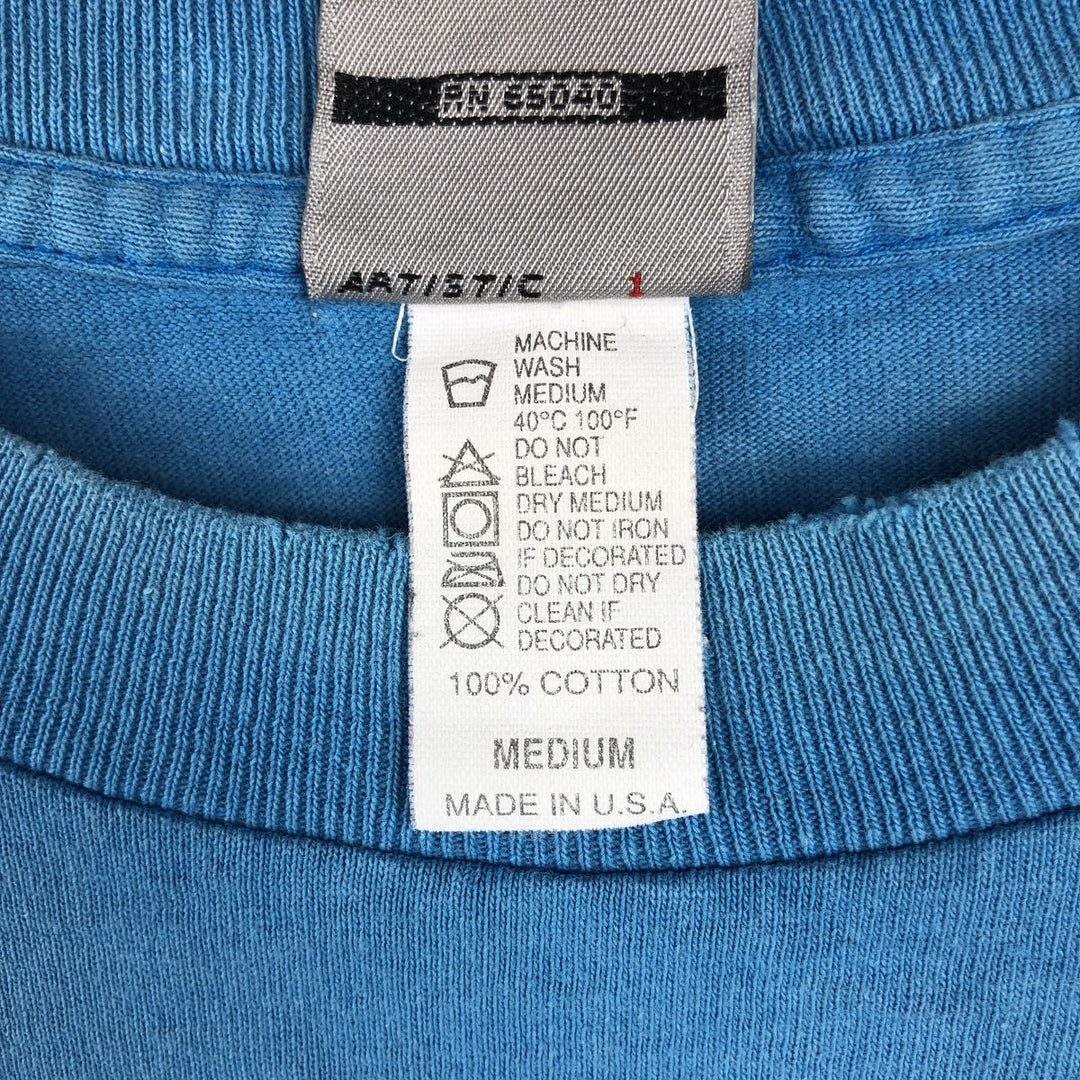 80s-90'S Ocean Pacific surf/skate t-shirt, made in USA, men's size M equivalent, vintage. cotton Blue type light blue Vintage Second Hand