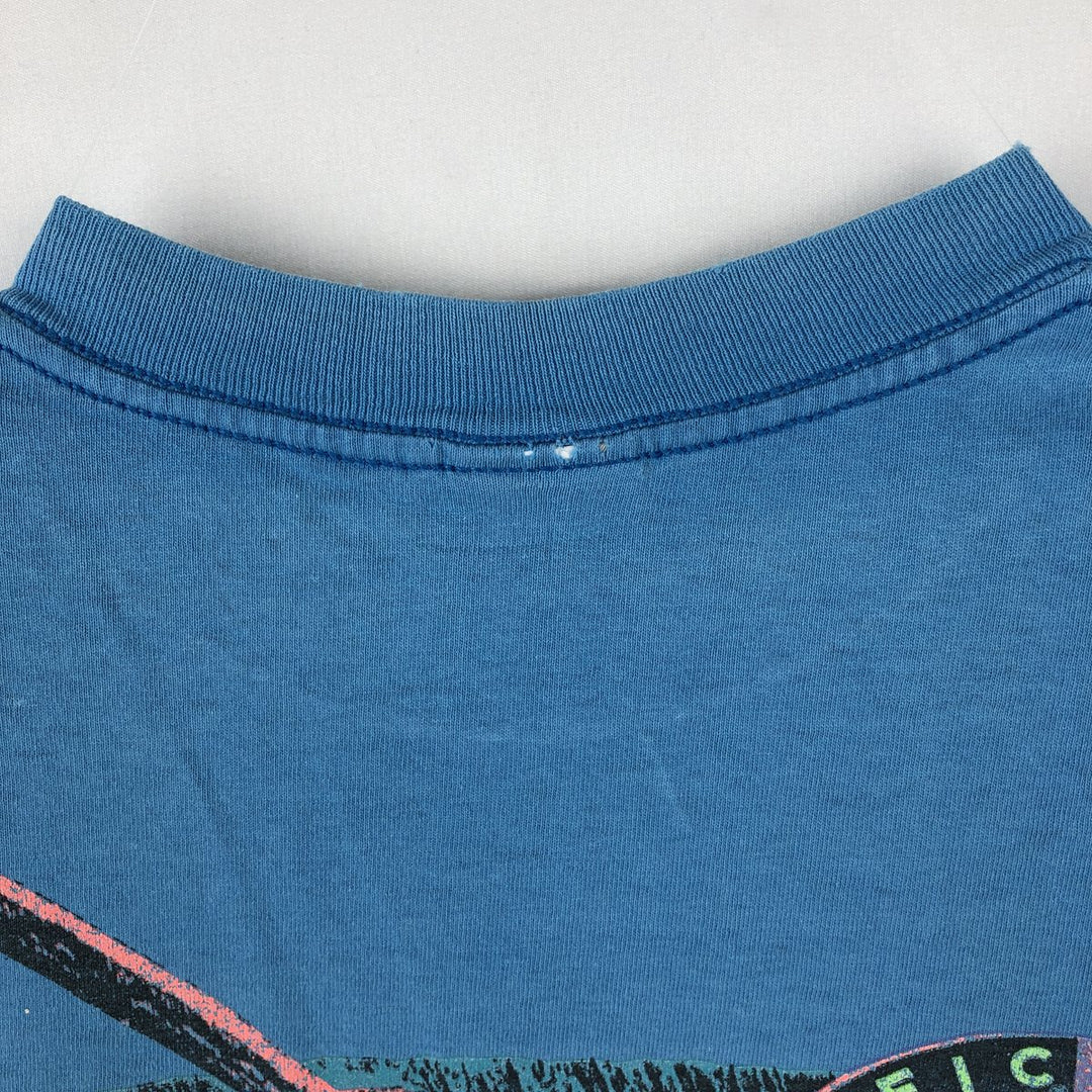 80s-90'S Ocean Pacific surf/skate t-shirt, made in USA, men's size M equivalent, vintage. cotton Blue type light blue Vintage Second Hand