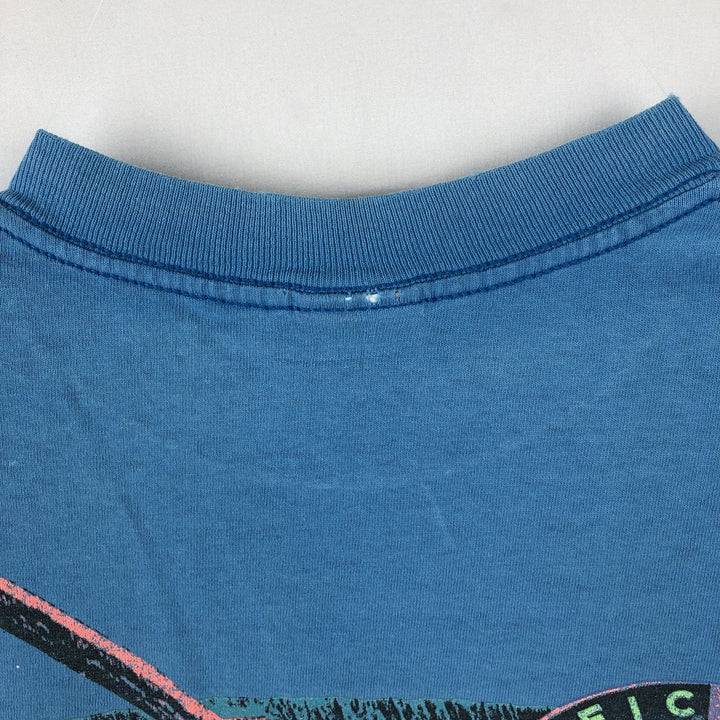 80s-90'S Ocean Pacific surf/skate t-shirt, made in USA, men's size M equivalent, vintage. cotton Blue type light blue Vintage Second Hand
