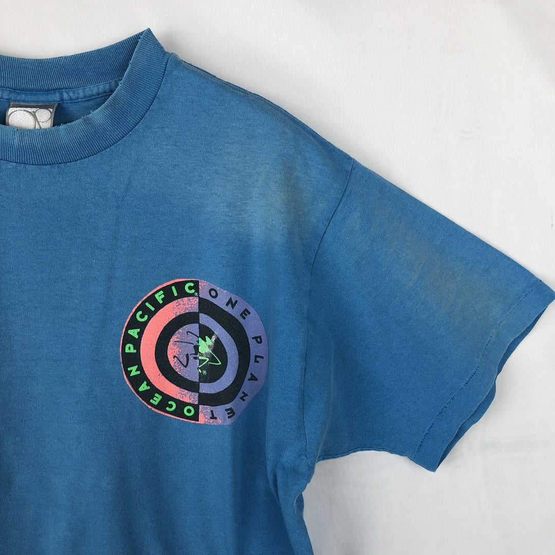 80s-90'S Ocean Pacific surf/skate t-shirt, made in USA, men's size M equivalent, vintage. cotton Blue type light blue Vintage Second Hand