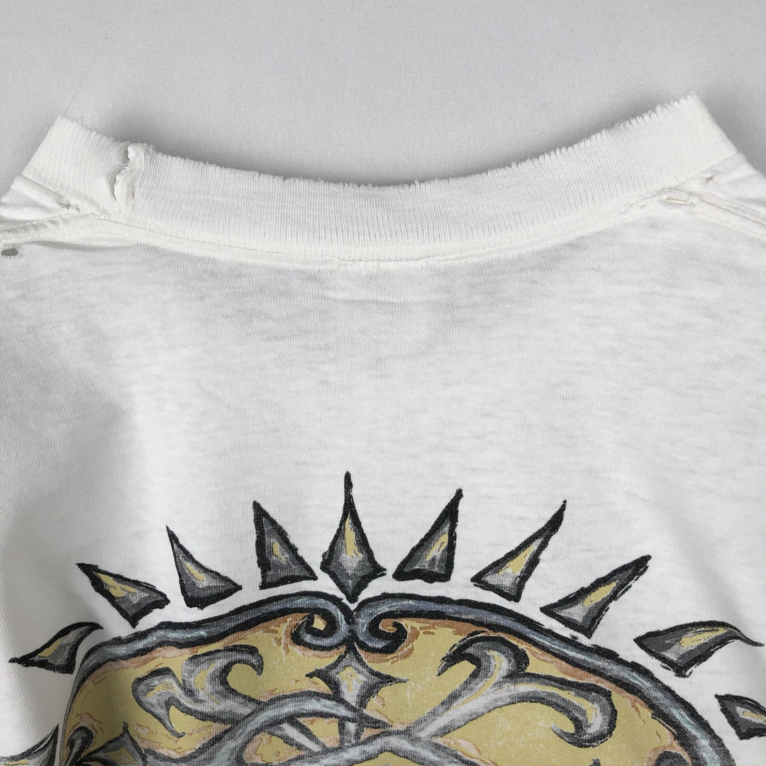 90'S Quiksilver Back Logo Surf Skate T-Shirt, Made in USA, Men's Size L (Equivalent), Vintage cotton white type Vintage Second Hand