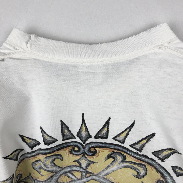 90'S Quiksilver Back Logo Surf Skate T-Shirt, Made in USA, Men's Size L (Equivalent), Vintage cotton white type Vintage Second Hand