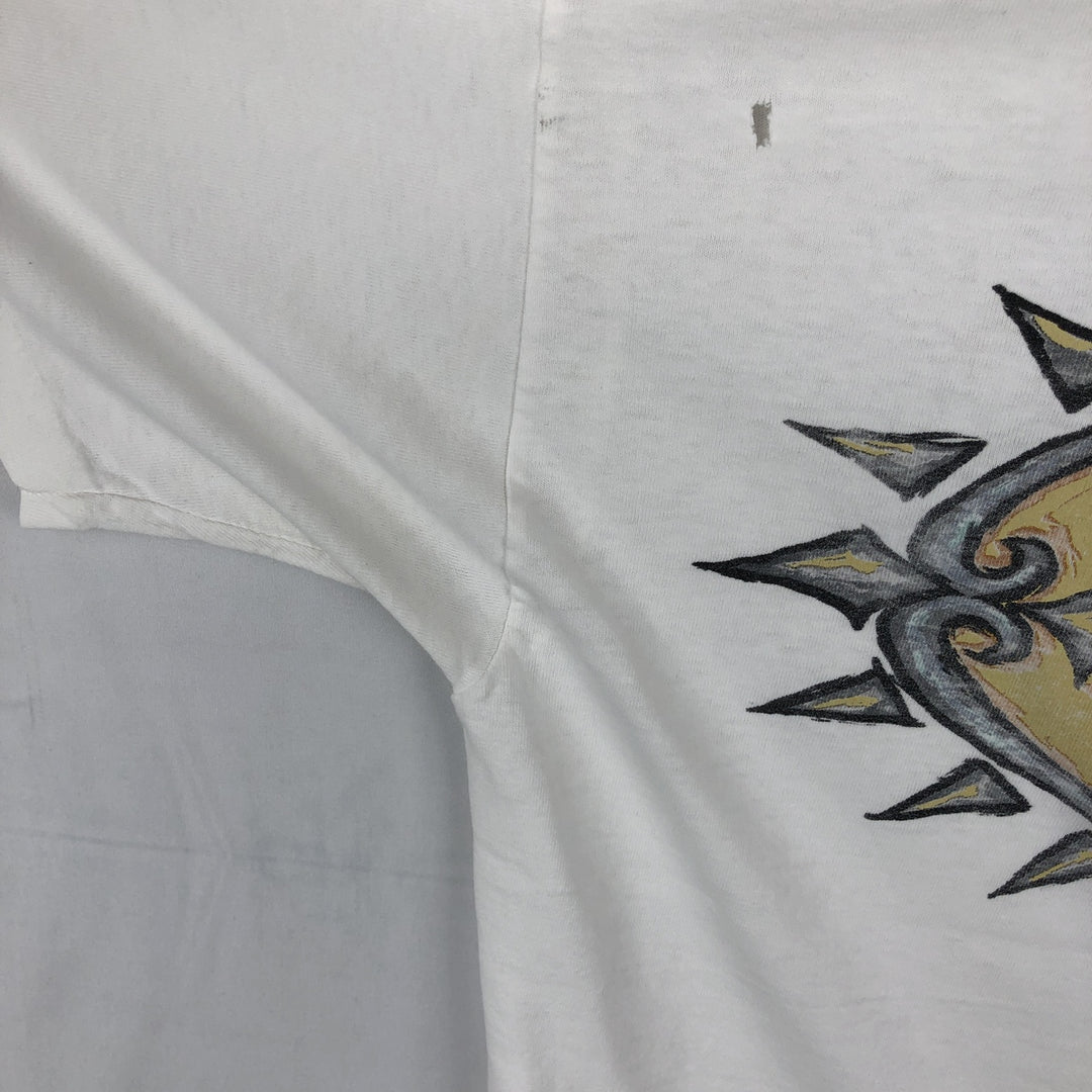 90'S Quiksilver Back Logo Surf Skate T-Shirt, Made in USA, Men's Size L (Equivalent), Vintage cotton white type Vintage Second Hand