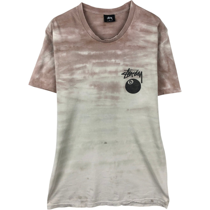 Stussy Tie-Dye Pattern Back Logo Surf Skate T-Shirt (Men's Size M) cotton pink type Vintage Second Hand