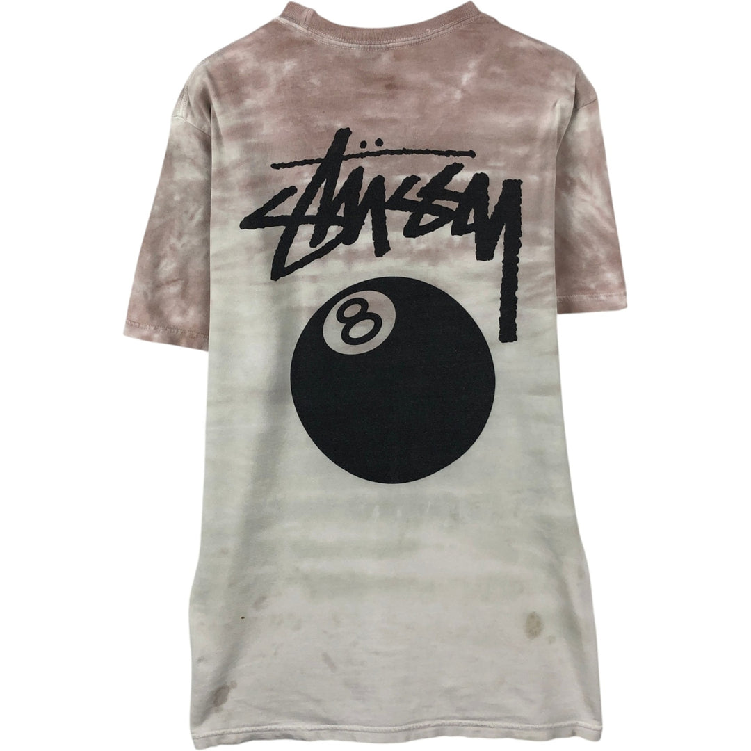 Stussy Tie-Dye Pattern Back Logo Surf Skate T-Shirt (Men's Size M) cotton pink type Vintage Second Hand