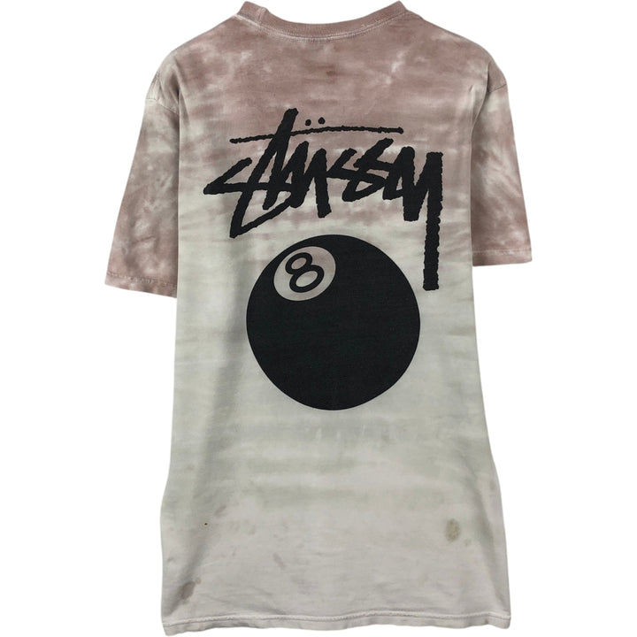 Stussy Tie-Dye Pattern Back Logo Surf Skate T-Shirt (Men's Size M) cotton pink type Vintage Second Hand