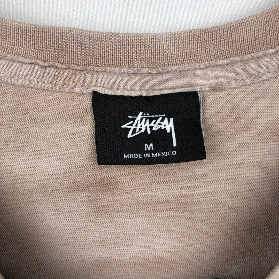 Stussy Tie-Dye Pattern Back Logo Surf Skate T-Shirt (Men's Size M) cotton pink type Vintage Second Hand