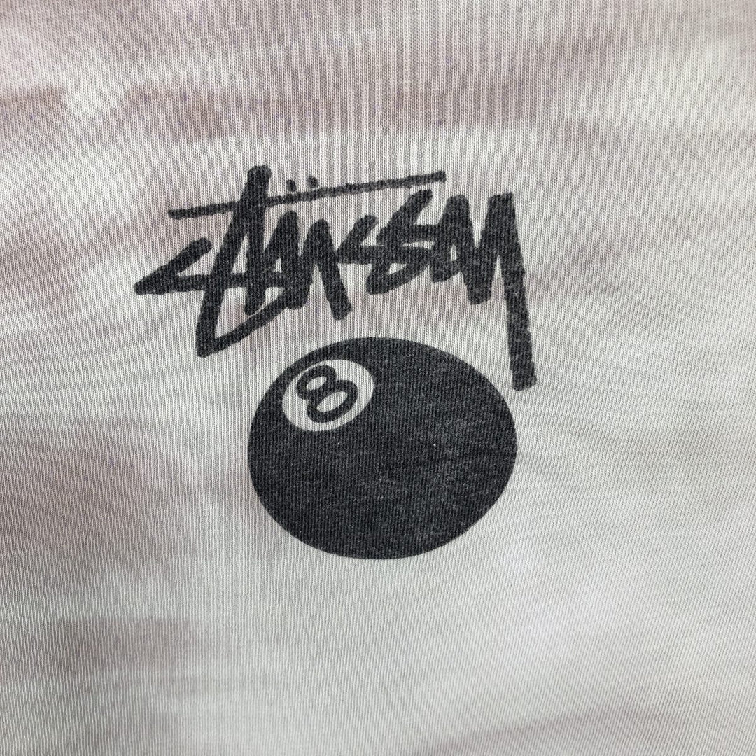 Stussy Tie-Dye Pattern Back Logo Surf Skate T-Shirt (Men's Size M) cotton pink type Vintage Second Hand