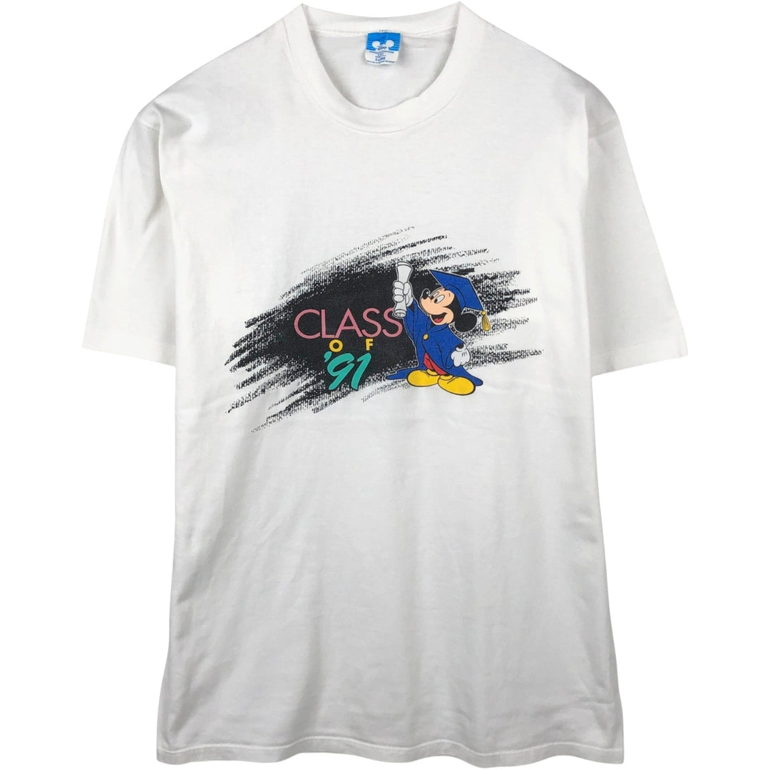 90'S Disney Mickey Mouse Character Print T-Shirt, Made in USA, Men's XL (approx.) Vintage cotton white type Vintage Second Hand