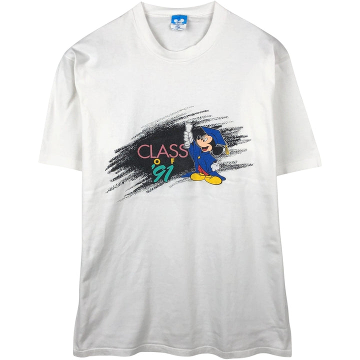 90'S Disney Mickey Mouse Character Print T-Shirt, Made in USA, Men's XL (approx.) Vintage cotton white type Vintage Second Hand