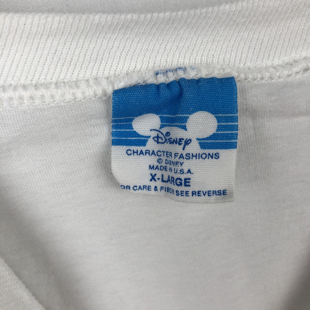 90'S Disney Mickey Mouse Character Print T-Shirt, Made in USA, Men's XL (approx.) Vintage cotton white type Vintage Second Hand