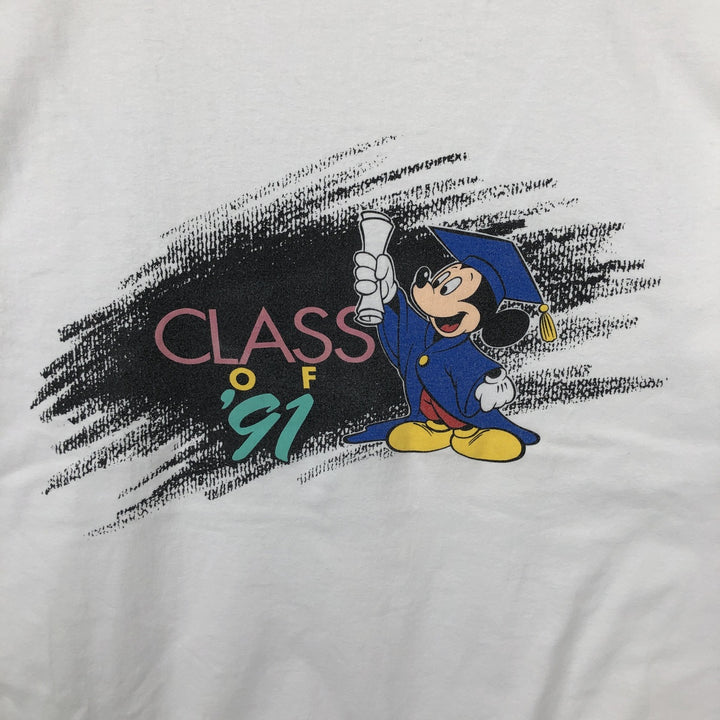90'S Disney Mickey Mouse Character Print T-Shirt, Made in USA, Men's XL (approx.) Vintage cotton white type Vintage Second Hand