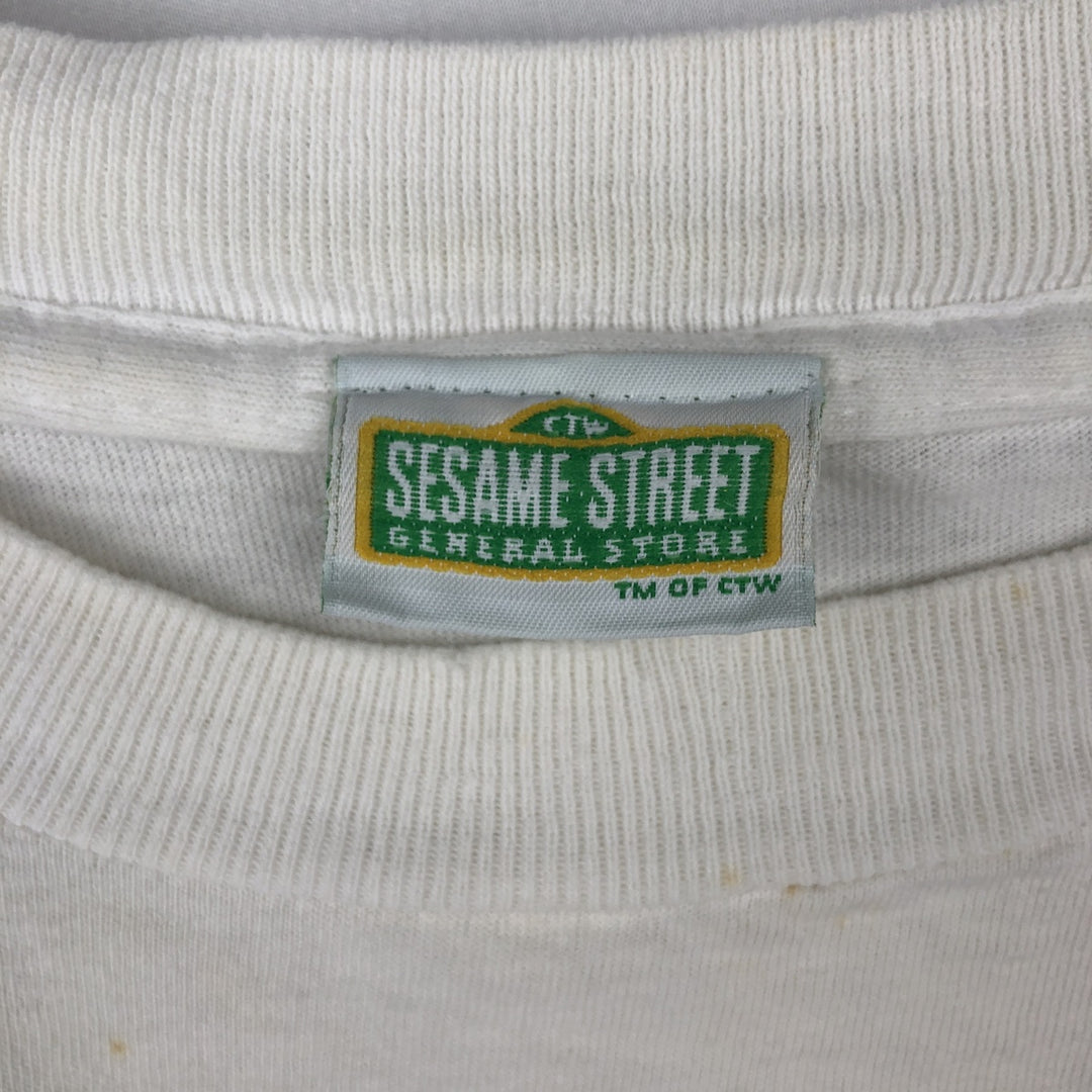 90'S Sesame Street Bert & Ernie Character Print T-Shirt, Men's Size XL (Equivalent), Vintage cotton white type Vintage Second Hand