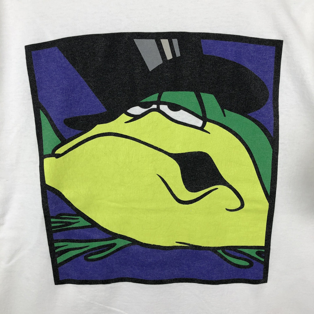 90'S ACME CLOTHING CO. Looney Tunes Michigan J. Frog Character Print T-Shirt, Men's XL (approx.), Vintage cotton white type Vintage Second Hand