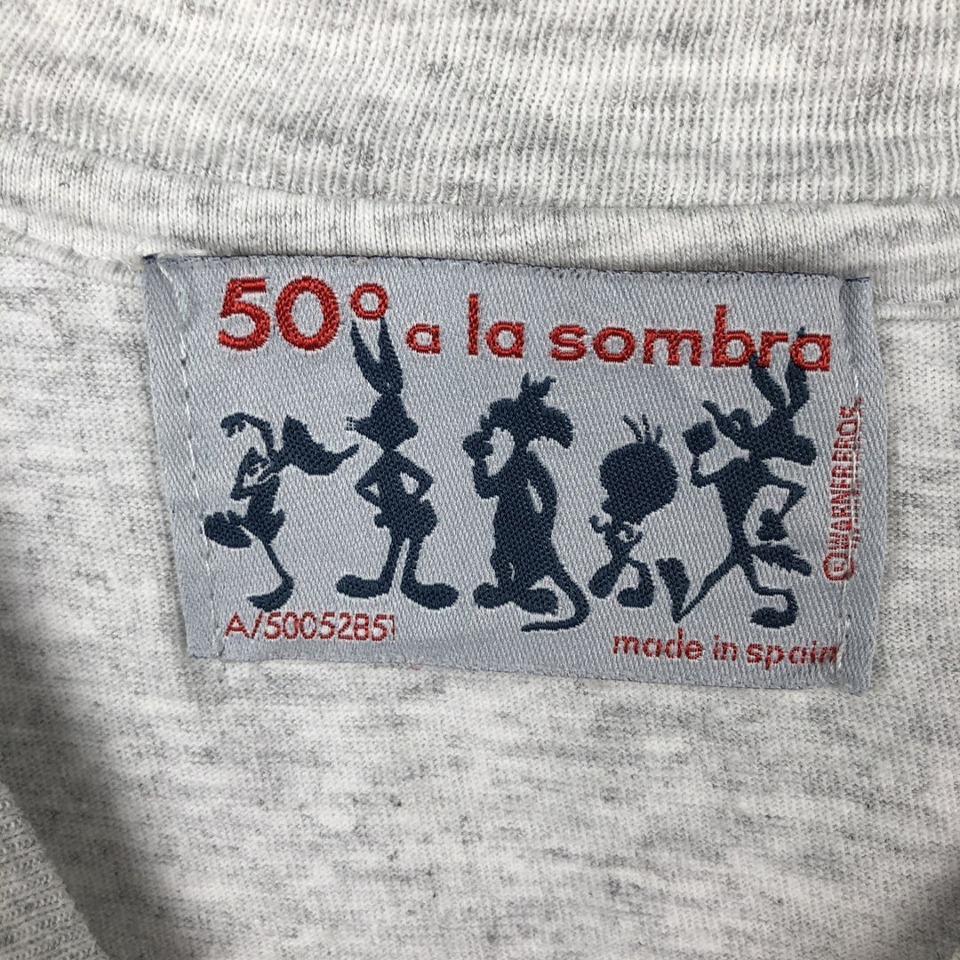 90s-00'S Hanes LOONEY TUNES Large Print Character T-Shirt, Men's XL (approx.) cotton gray type Vintage Second Hand
