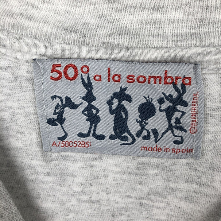 90s-00'S Hanes LOONEY TUNES Large Print Character T-Shirt, Men's XL (approx.) cotton gray type Vintage Second Hand