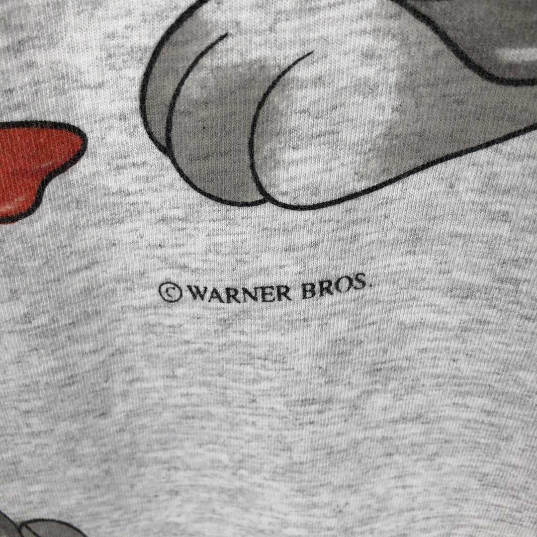 90s-00'S Hanes LOONEY TUNES Large Print Character T-Shirt, Men's XL (approx.) cotton gray type Vintage Second Hand