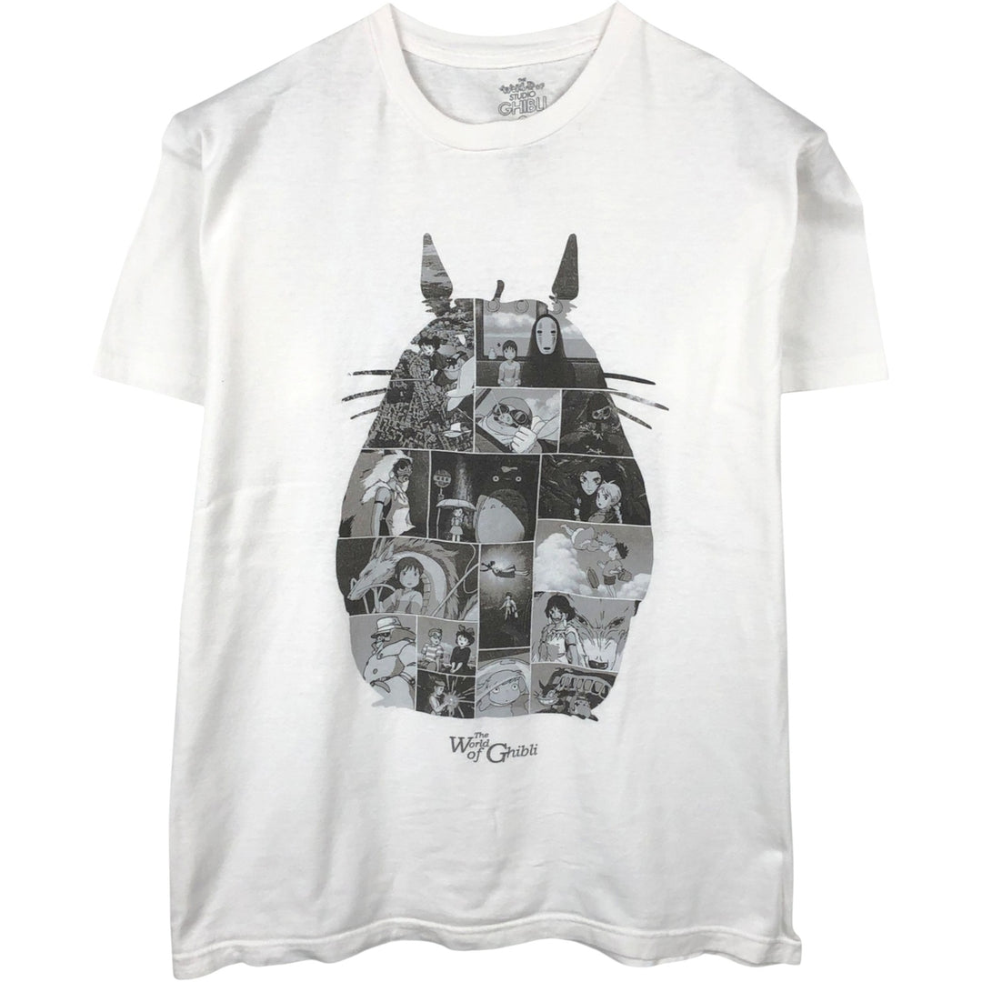 STUDIO GHIBLI Character Print T-Shirt (Men's Size L) cotton white type Vintage Second Hand