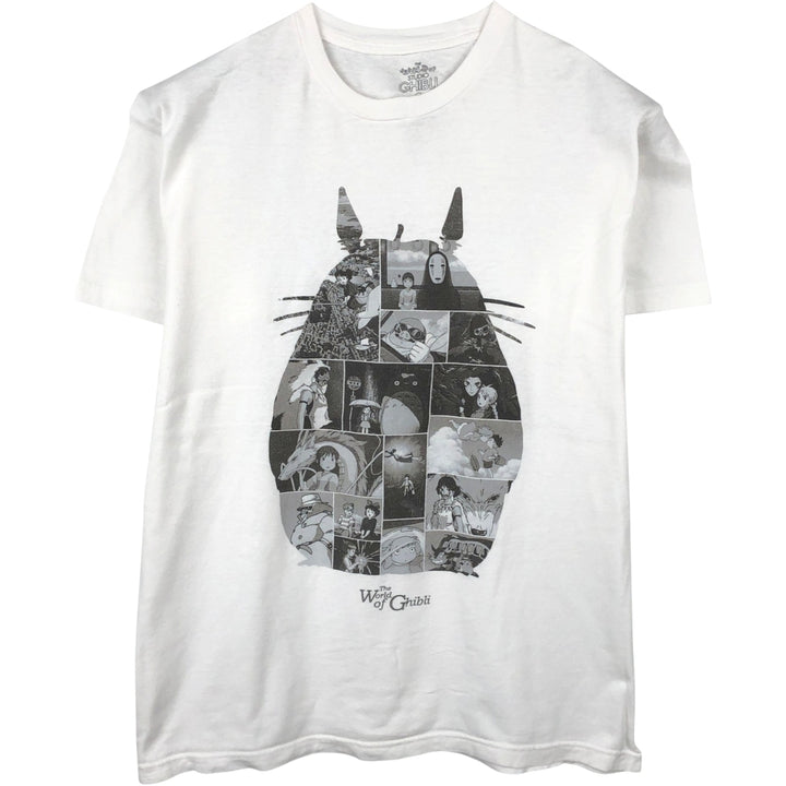 STUDIO GHIBLI Character Print T-Shirt (Men's Size L) cotton white type Vintage Second Hand