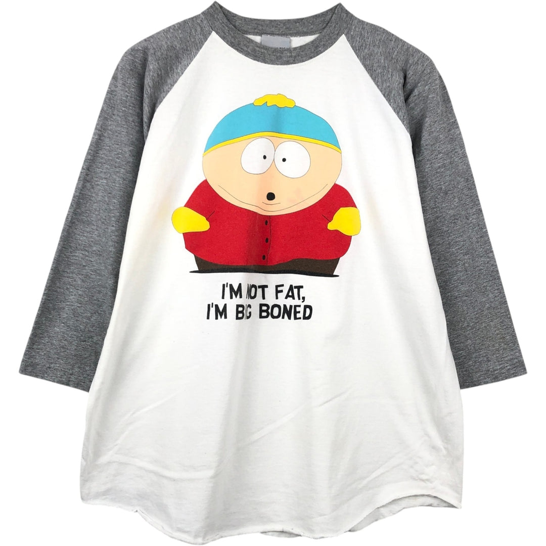 90'S STANLEY DESANTIS South Park Eric 3/4 Sleeve Two-Tone Character Print T-Shirt, Made in USA, Men's XL equivalent. cotton white type Vintage Second Hand