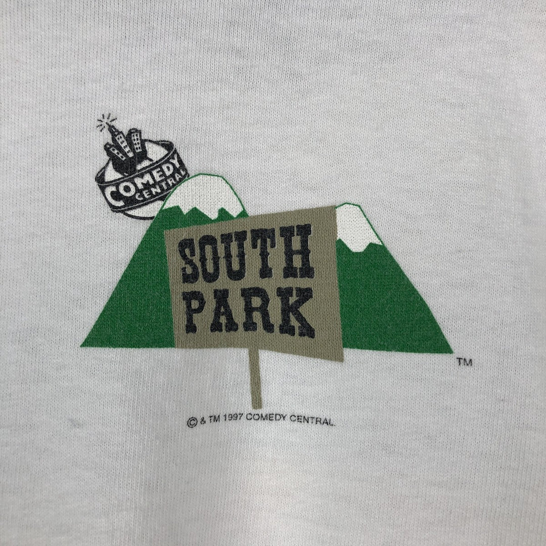 90'S STANLEY DESANTIS South Park Eric 3/4 Sleeve Two-Tone Character Print T-Shirt, Made in USA, Men's XL equivalent. cotton white type Vintage Second Hand