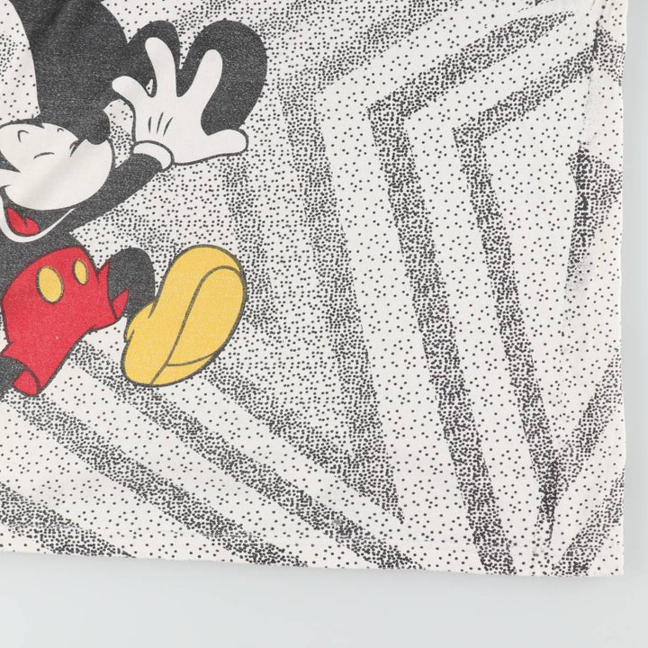 Big size 90'S Disney Mickey Mouse all-over print character t-shirt, men's equivalent to XXXL. unclear white type Vintage Second Hand