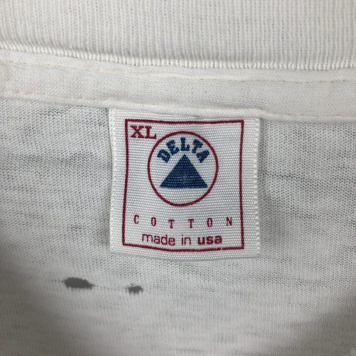 90'S Delta (DELTA) Sheep Pattern Animal T-Shirt, Made in USA, Men's XL equivalent, Vintage cotton white type Vintage Second Hand