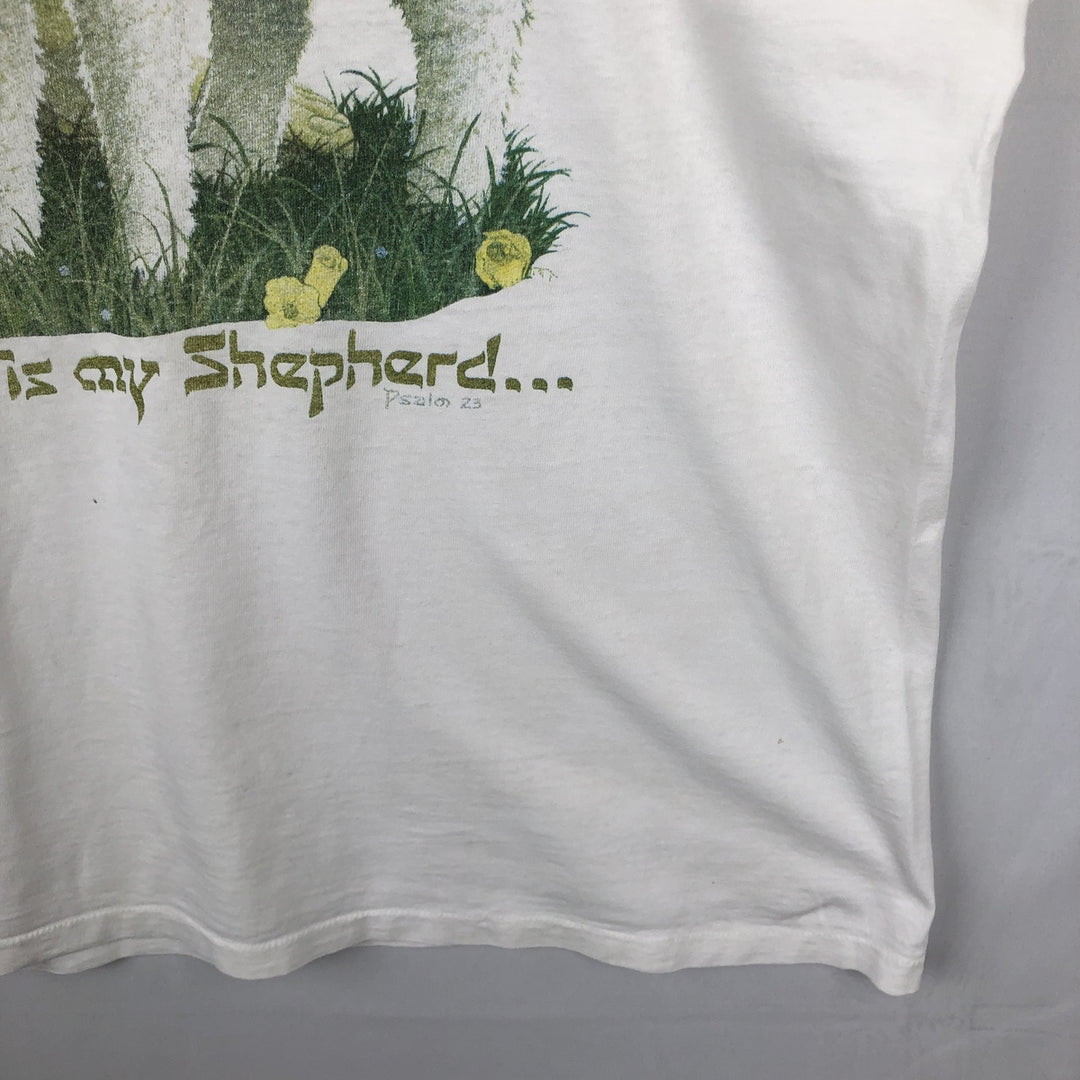 90'S Delta (DELTA) Sheep Pattern Animal T-Shirt, Made in USA, Men's XL equivalent, Vintage cotton white type Vintage Second Hand
