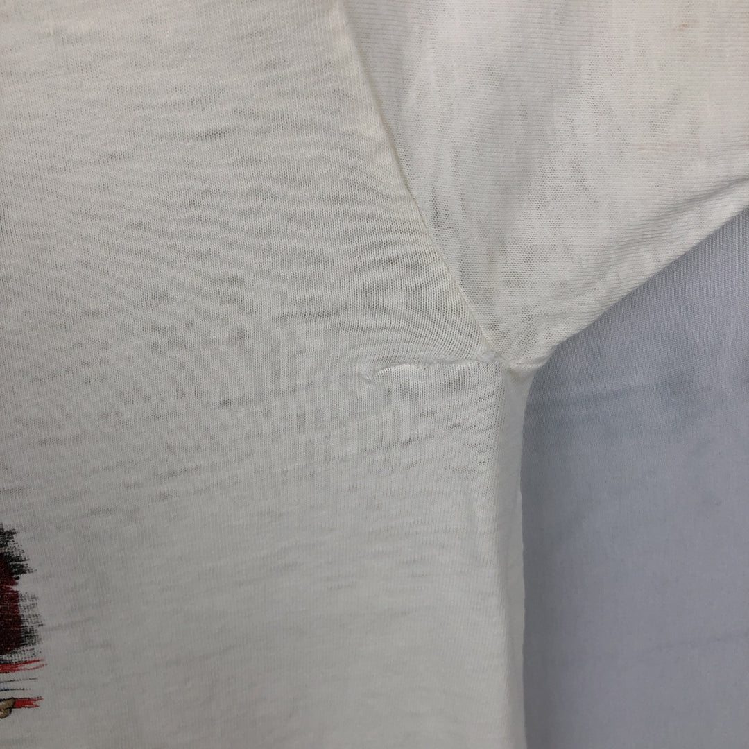 80'S Harlequin Eagle Pattern Animal T-Shirt, Made in USA, Men's XL (approx.) Vintage cotton white type Vintage Second Hand