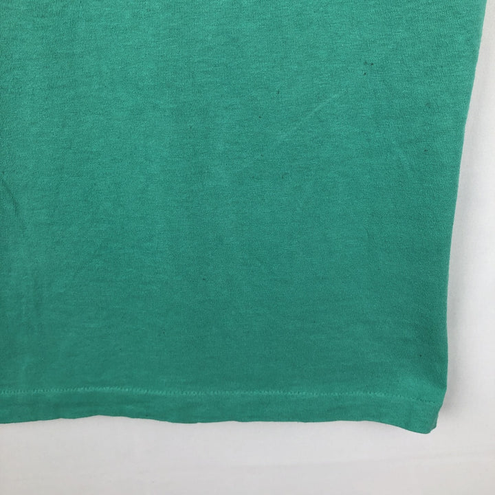 1980'S Fruit of the Loom Cat Pattern Animal T-Shirt, Made in USA, Men's Size M (approx.), Vintage cotton green type Vintage Second Hand