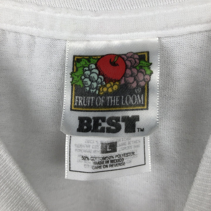 90s-00'S Fruit of the Loom Chow Chow dog print animal t-shirt, men's size L (approx.) cotton white type Vintage Second Hand
