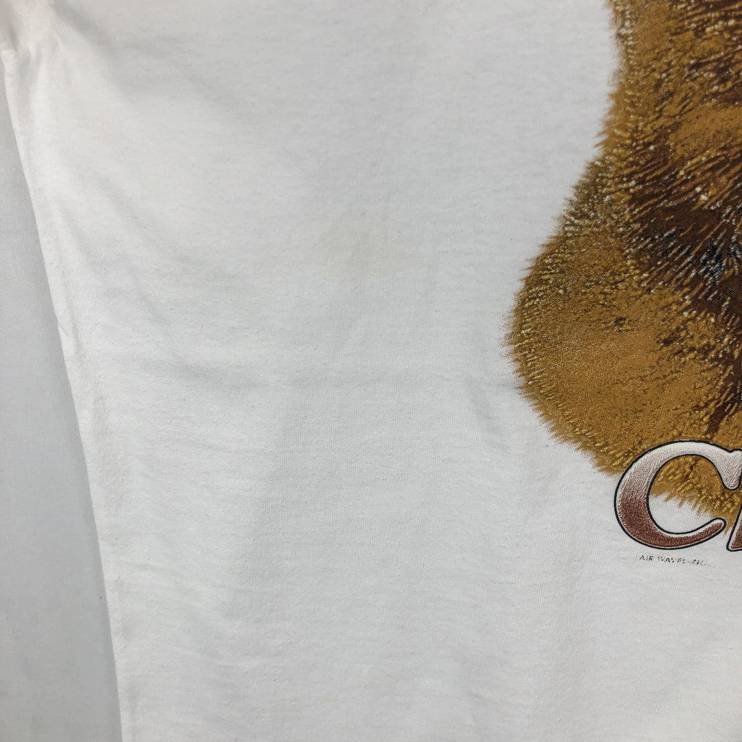 90s-00'S Fruit of the Loom Chow Chow dog print animal t-shirt, men's size L (approx.) cotton white type Vintage Second Hand