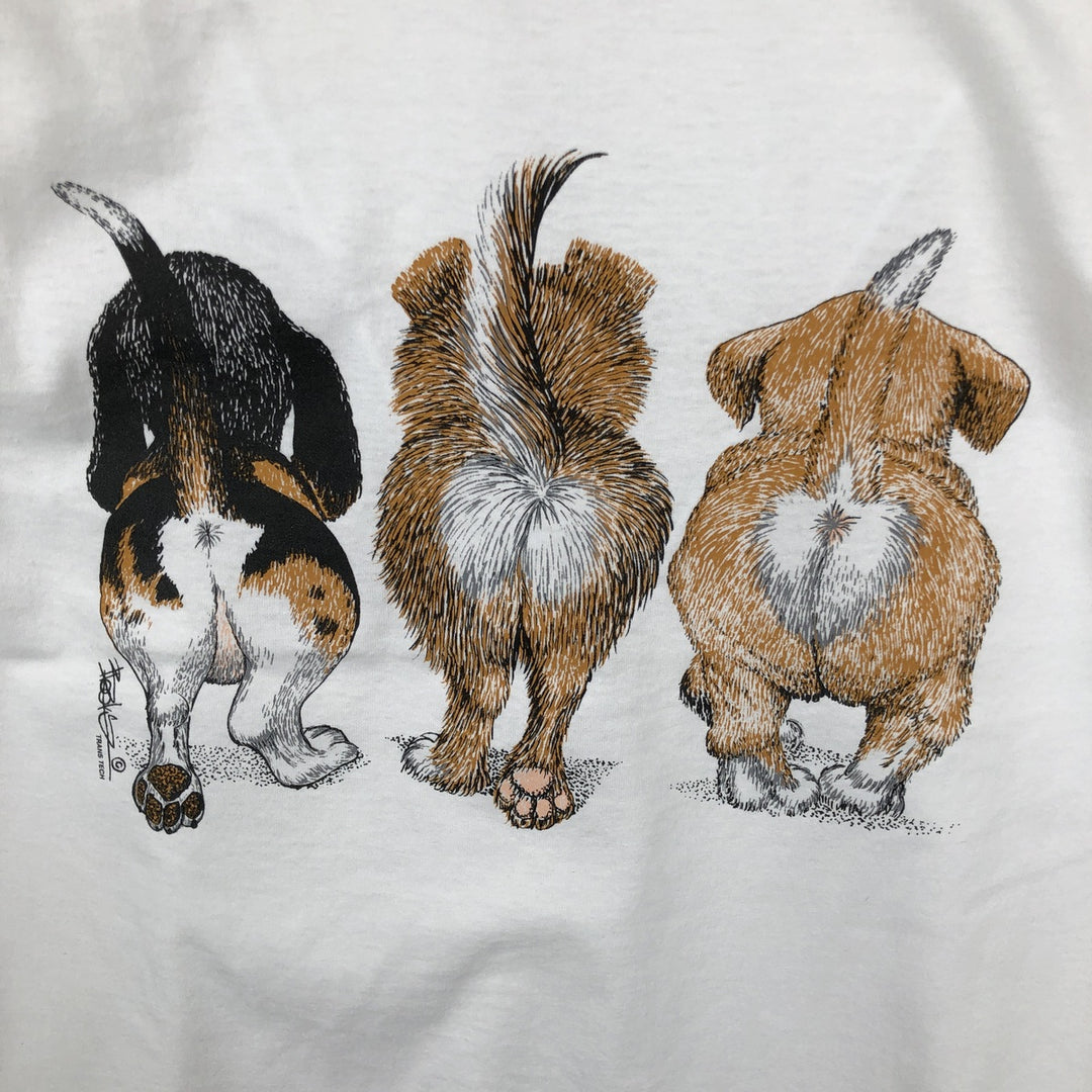 90'S Hanes HEAVYWEIGHT 50 cotton white type Vintage Second Hand