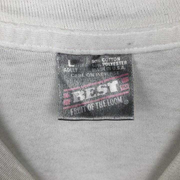 90'S Fruit of the Loom GREYHOUND Dog Print Animal T-Shirt, Made in USA, Men's Size L (Equivalent), Vintage cotton white type Vintage Second Hand