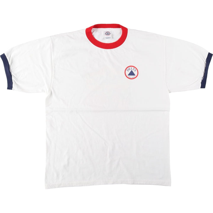 2000'S Delta PRO WEIGHT Ringer T-shirt, Men's Size L (approx.) cotton white type Vintage Second Hand