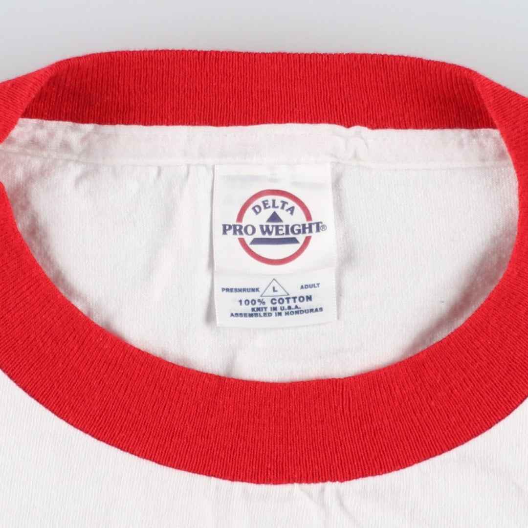 2000'S Delta PRO WEIGHT Ringer T-shirt, Men's Size L (approx.) cotton white type Vintage Second Hand