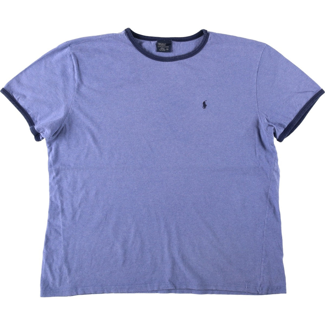 Ralph Lauren POLO by Ralph Lauren Ringer T-shirt, Men's XXL equivalent. cotton blue type Vintage Second Hand