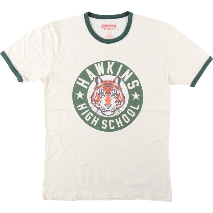 STRANGER THINGS Movie Ringer T-Shirt (Men's Size M) cotton unbleached Vintage Second Hand