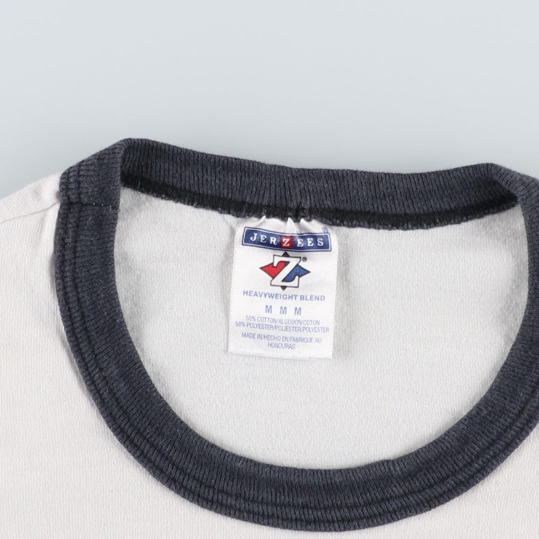 90s-00'S Jerzees Ringer T-shirt, Men's Size M (approx.), Vintage cotton white type Vintage Second Hand